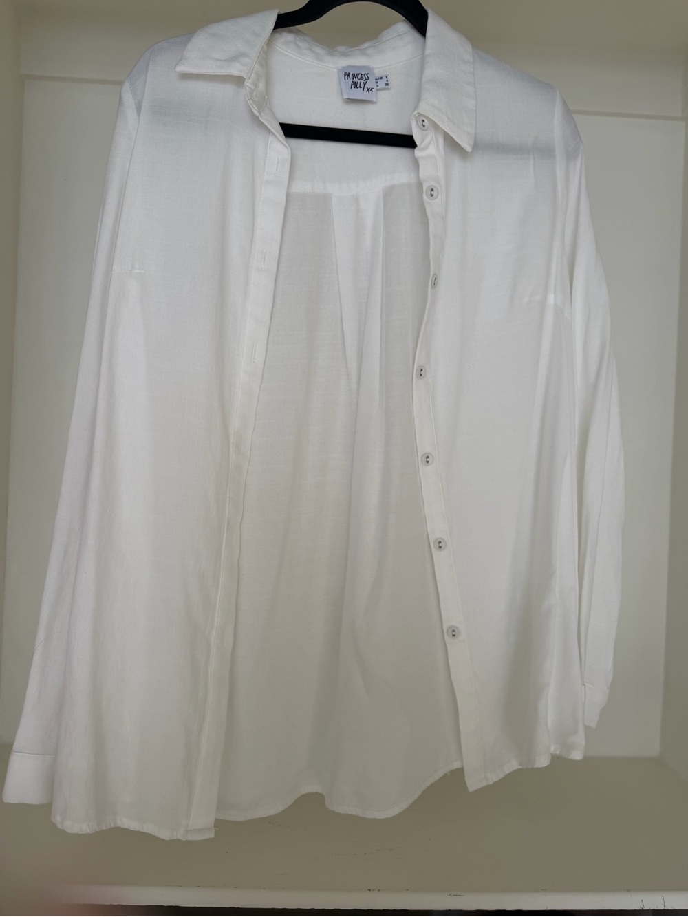 Princess Polly Lightweight White Button-Front Shirt Jacket